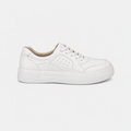 Beyaz Deri Yüksek Tabanlı Unisex Sneaker - yan görünüm