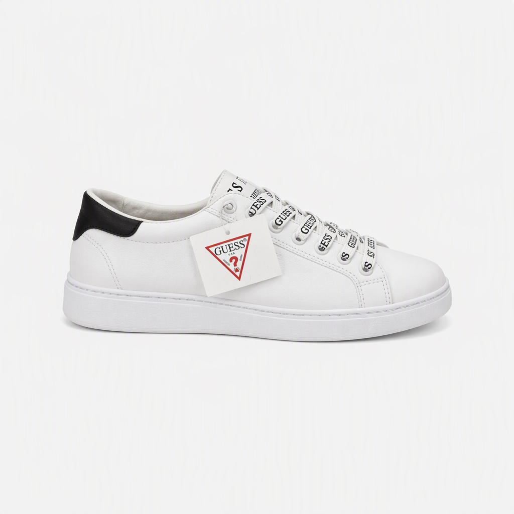 Hakiki Deri Beyaz Yüksek Tabanlı Erkek Sneaker - yan görünüm