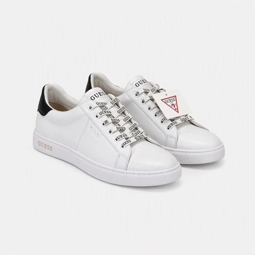 Hakiki Deri Beyaz Yüksek Tabanlı Erkek Sneaker - açılı görünüm