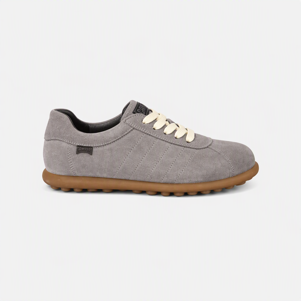 Süet Gri Karamel Tabanlı Erkek Günlük Sneaker - yan görünüm