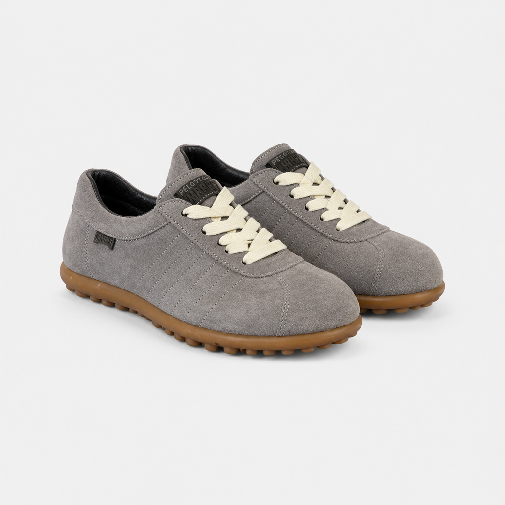 Süet Gri Karamel Tabanlı Erkek Günlük Sneaker - açılı görünüm